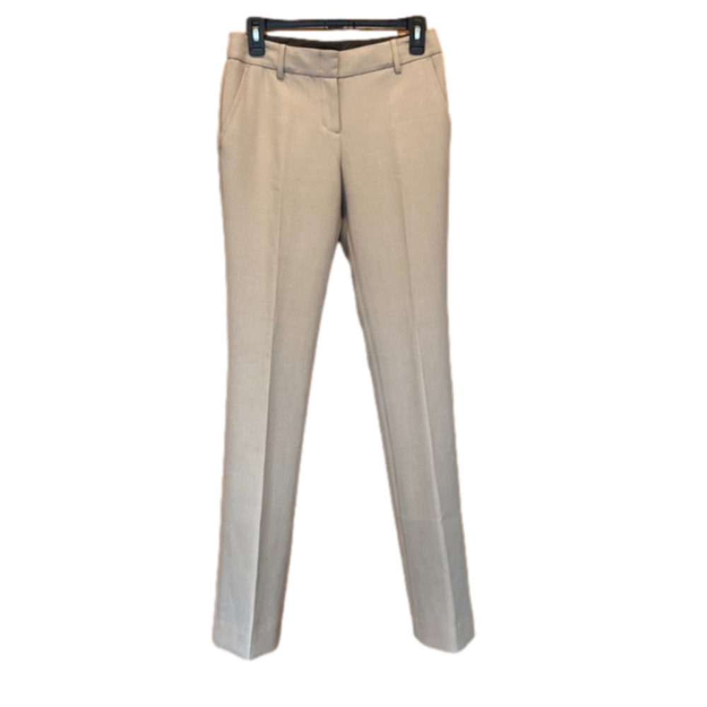 BCBGMaxAzria Straight Leg Creased Khaki Trousers